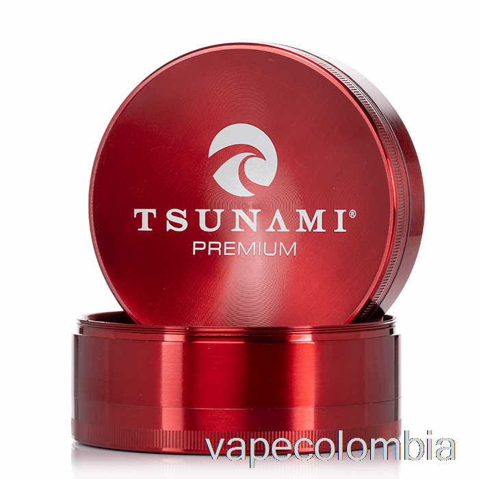 Kit De Vapeo Completo Tsunami 3.9 Pulgadas Molinillo Superior Hundido De 4 Piezas Rojo (100 Mm)